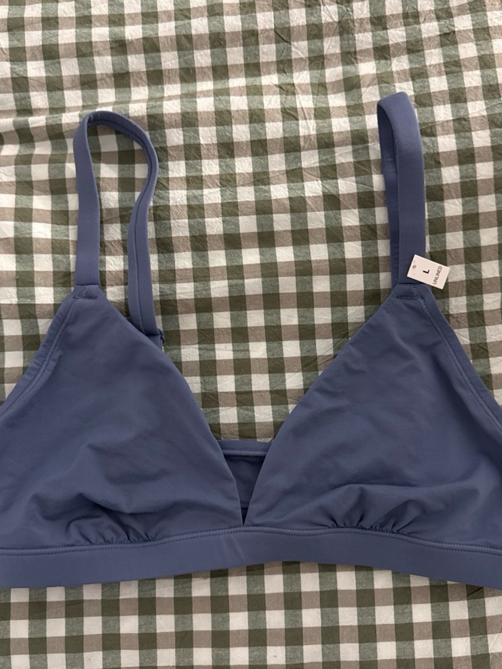 PINK Victoria's Secret Wireless Triangle Bralette - Dusty Blue